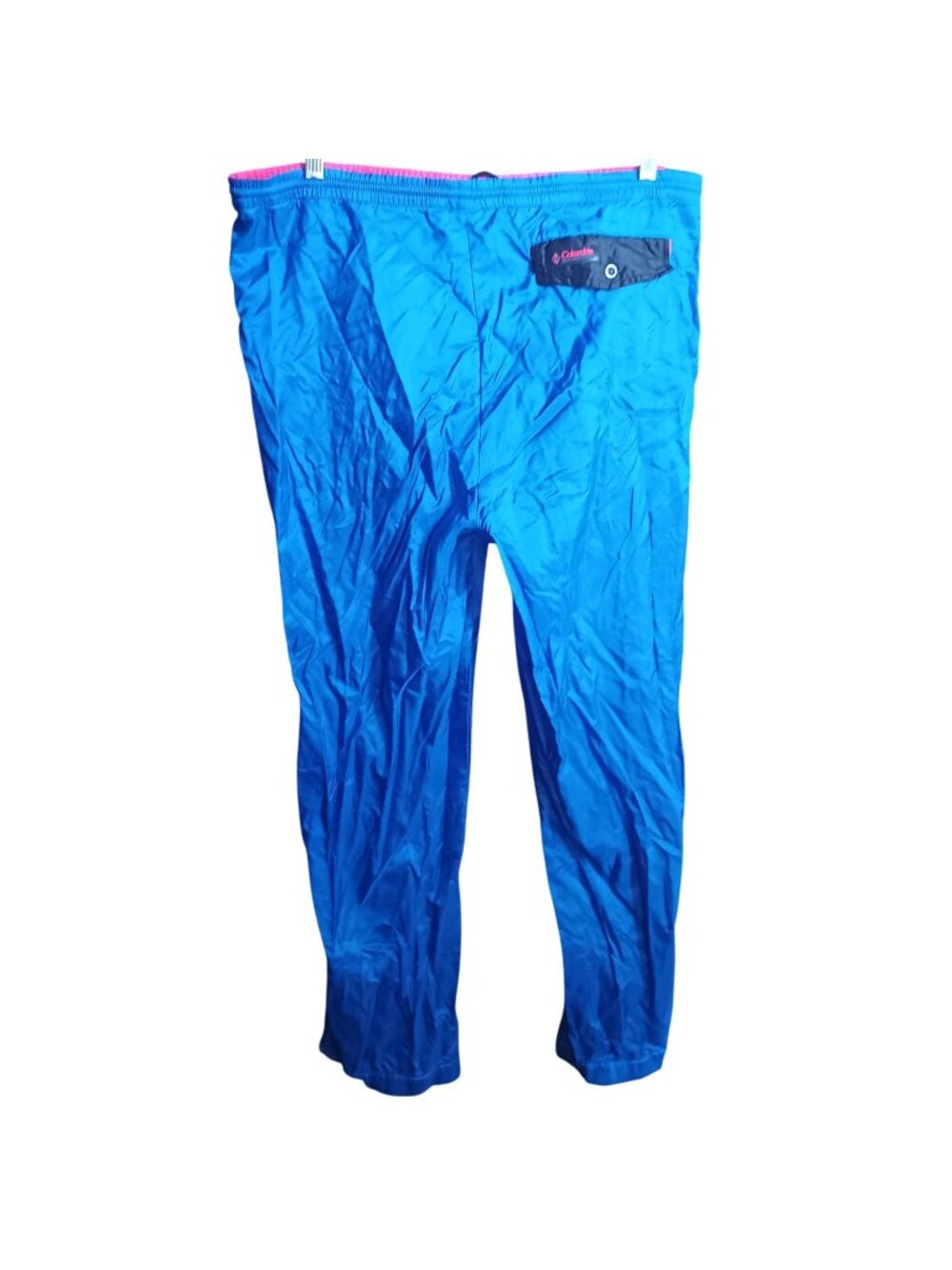 Vintage Columbia Mens Nylon Jogger Pants Windbreaker Medium Blue 90s Taiwan